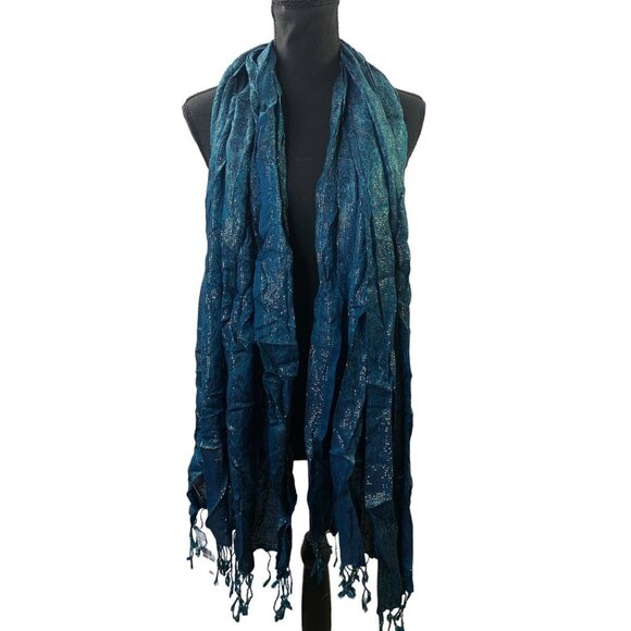 Women’s Dark Touch Teal Scarf - Picture 5 of 9